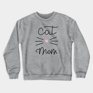 Cat Mom - Pink Heart - Whiskers Crewneck Sweatshirt